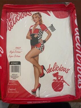 Delicious Red and Black Checkered Racecar Driver Costume